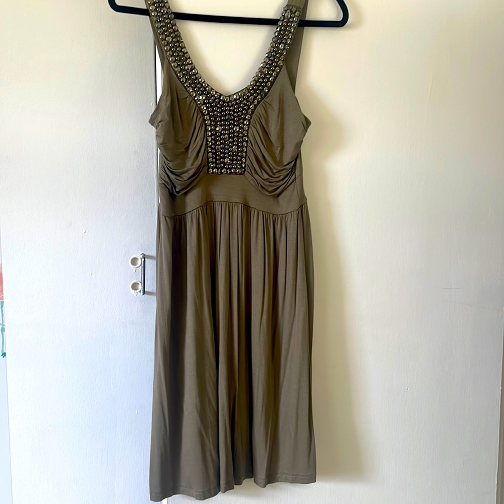 Soprano Olive Green Embellished Dress